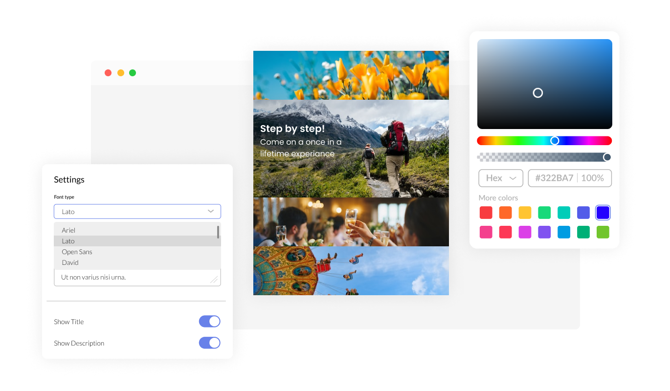 Image Accordion - Total Customizability Image accordion for GreatPages