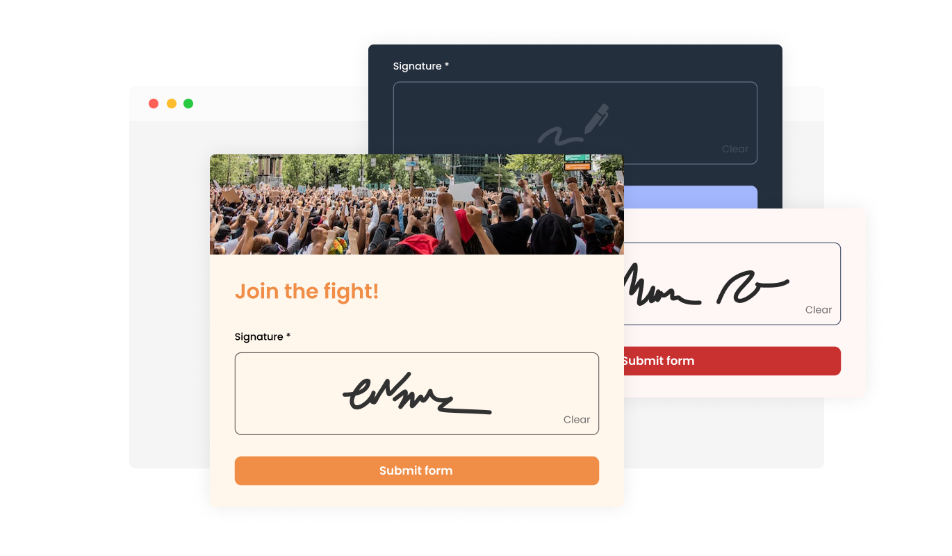 Petition Form - Personalize Swipe Pages Petition Forms with Hand-Drawn Signature Integration