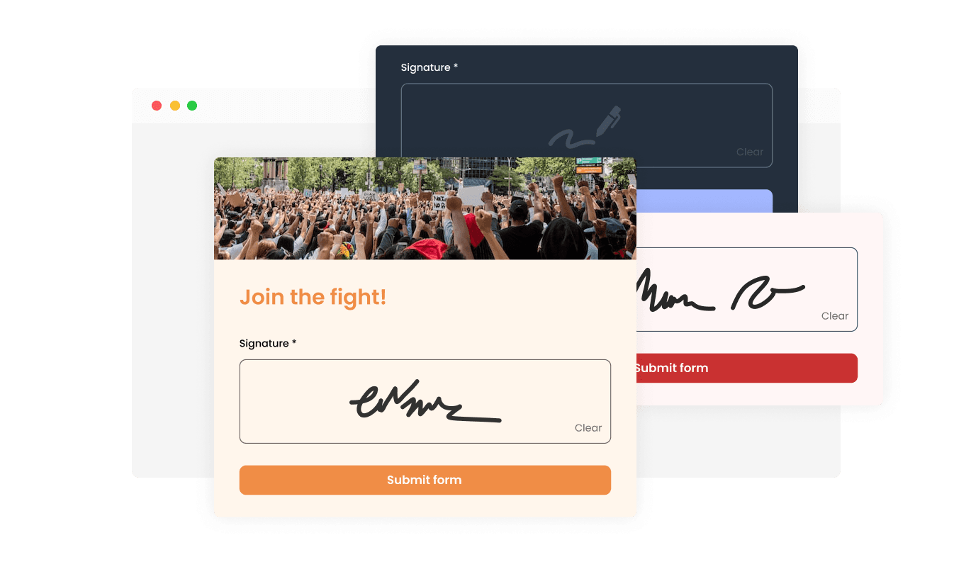 Petition Form - Personalize Swipe Pages Petition Forms with Hand-Drawn Signature Integration