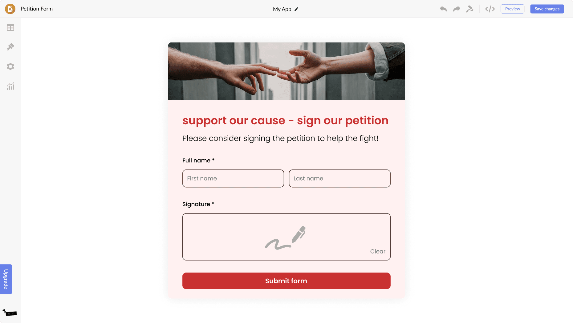 Petition Form for MotoCMS