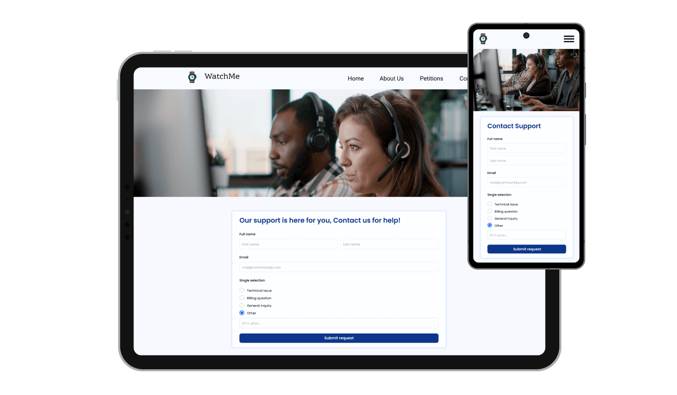 Support Form - Perfectly Responsive Support Form