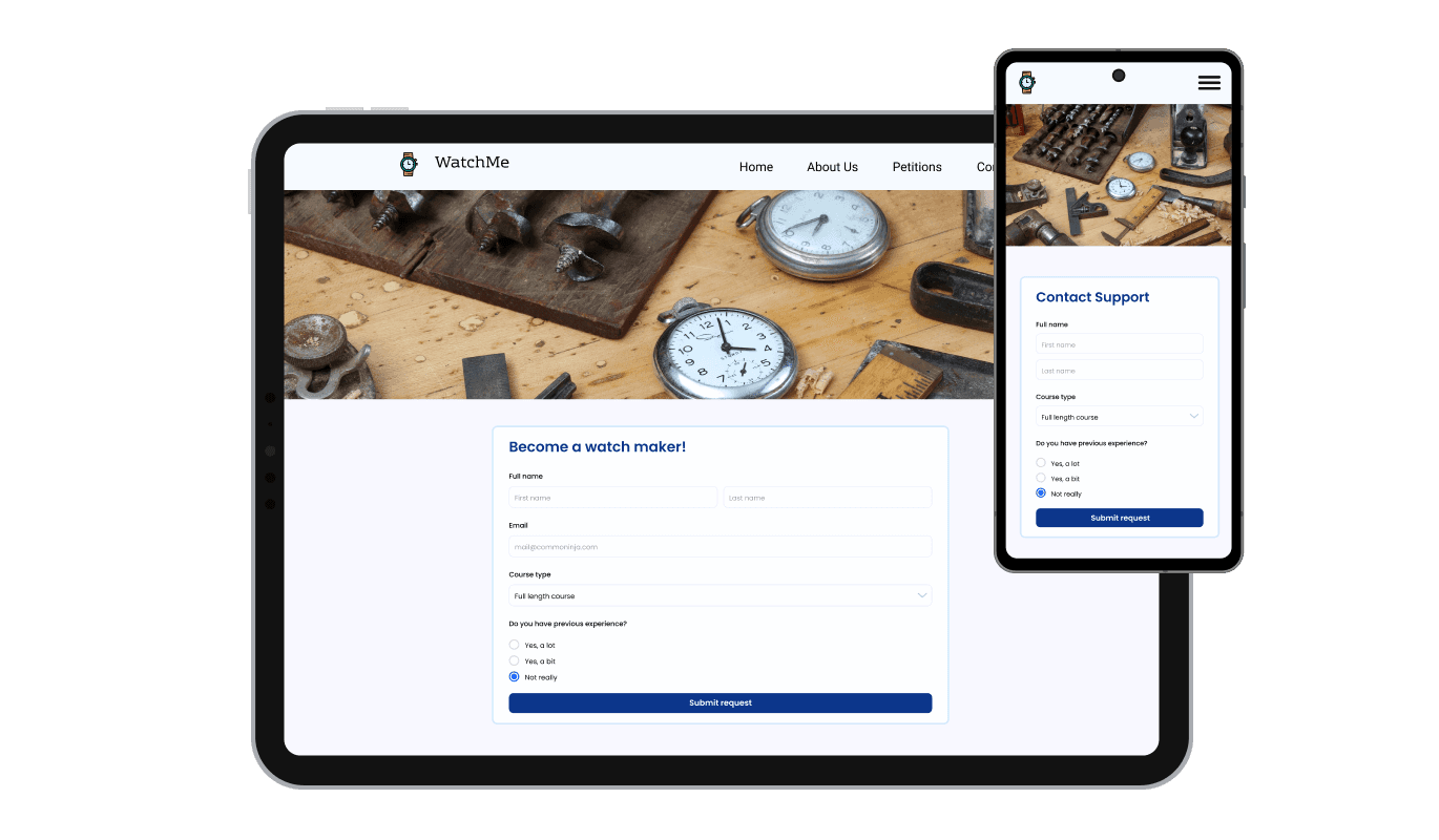 Course Registration Form - Perfectly Responsive Course Registration Form