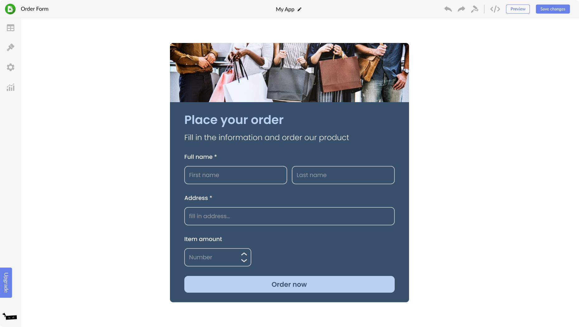 Order Form for Pivot Page Builder