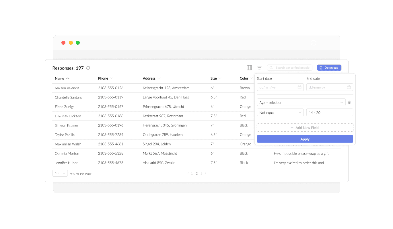 Order Form - Effortless Collection of Product Order Data
