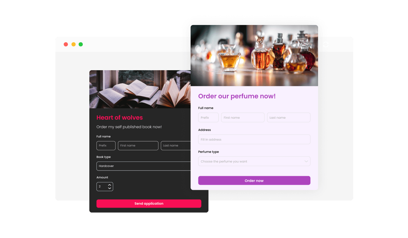 Order Form - Key Fields for Product Order Form