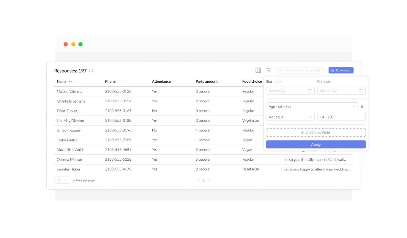 RSVP Form - Effortless RSVP Data Collection with Macaw