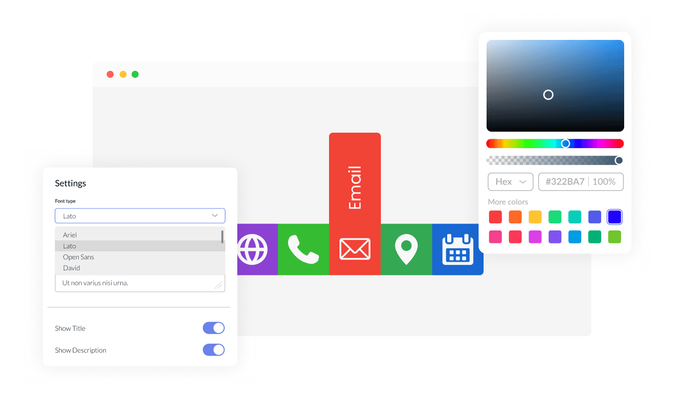 Social Media Links - Fully Customizable Weebly app