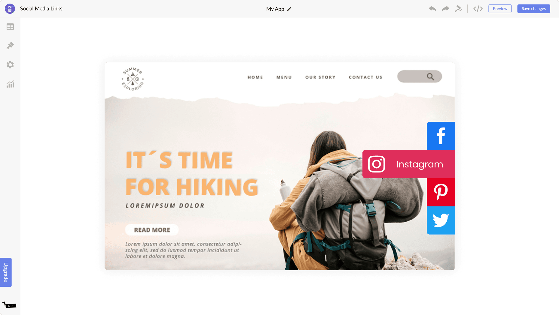 Social Media Links for Weebly