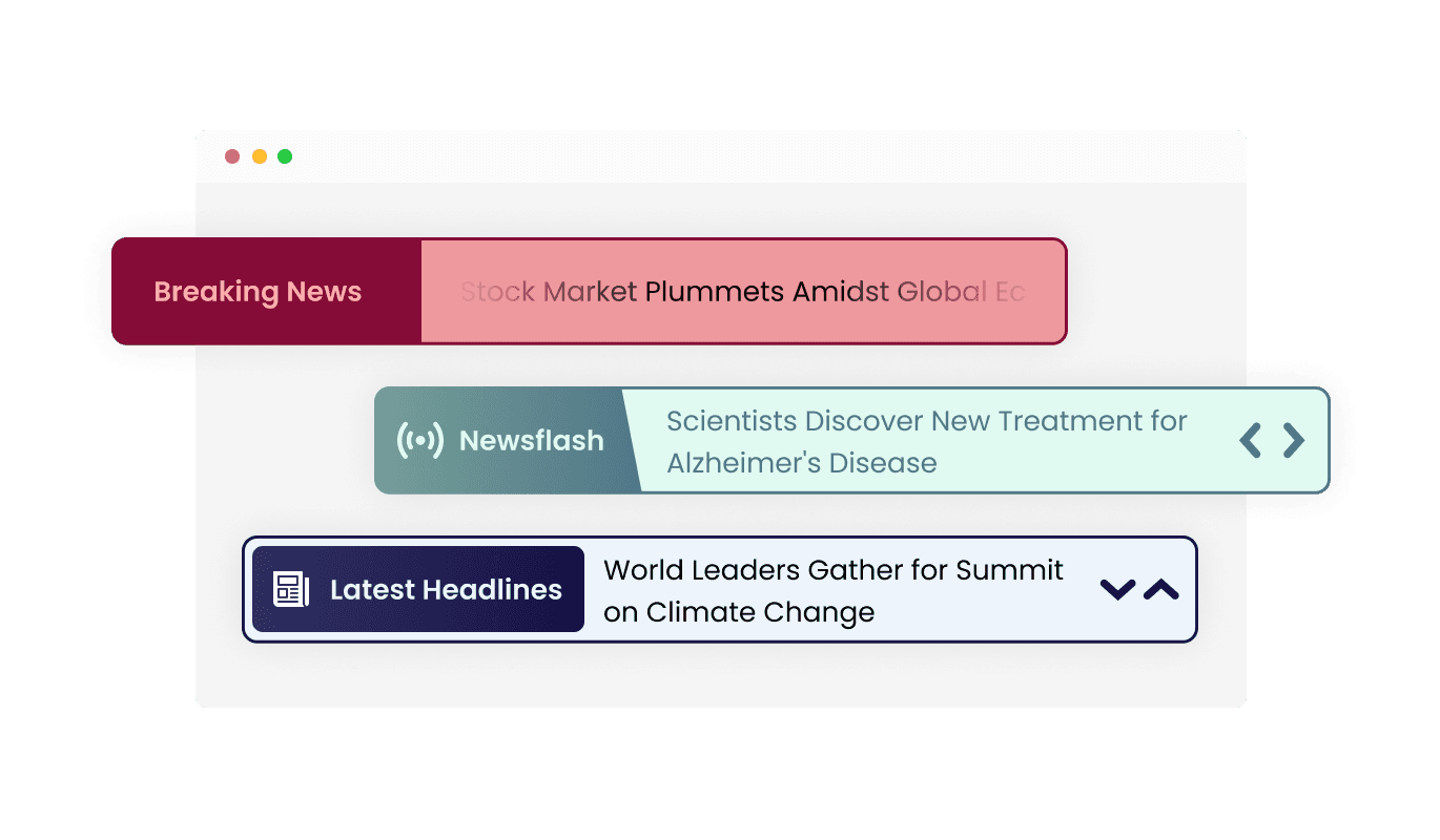 News Ticker - Webflow News Ticker: Multiple Eye-Catching Skins