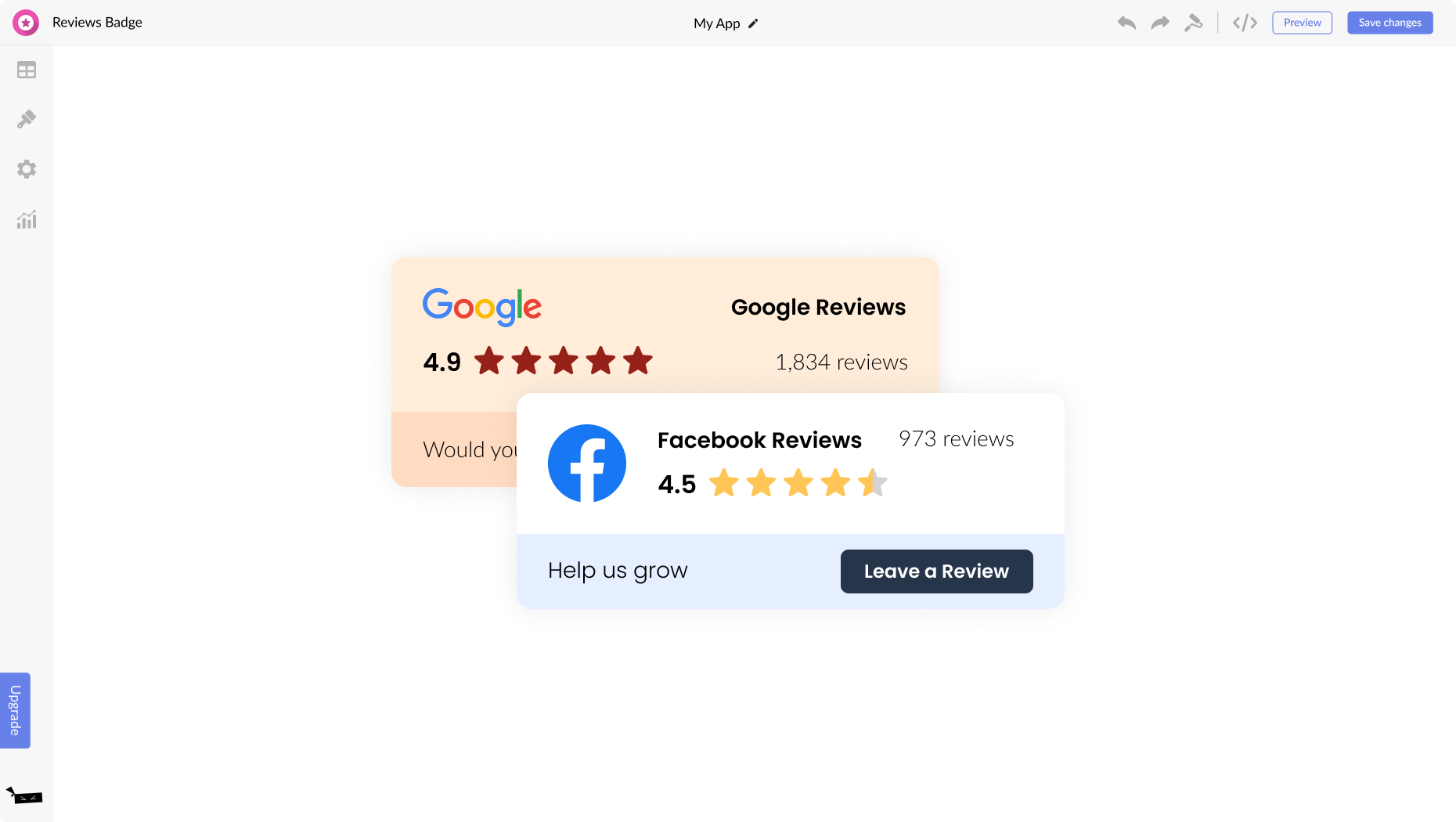 Reviews Badge for Showit