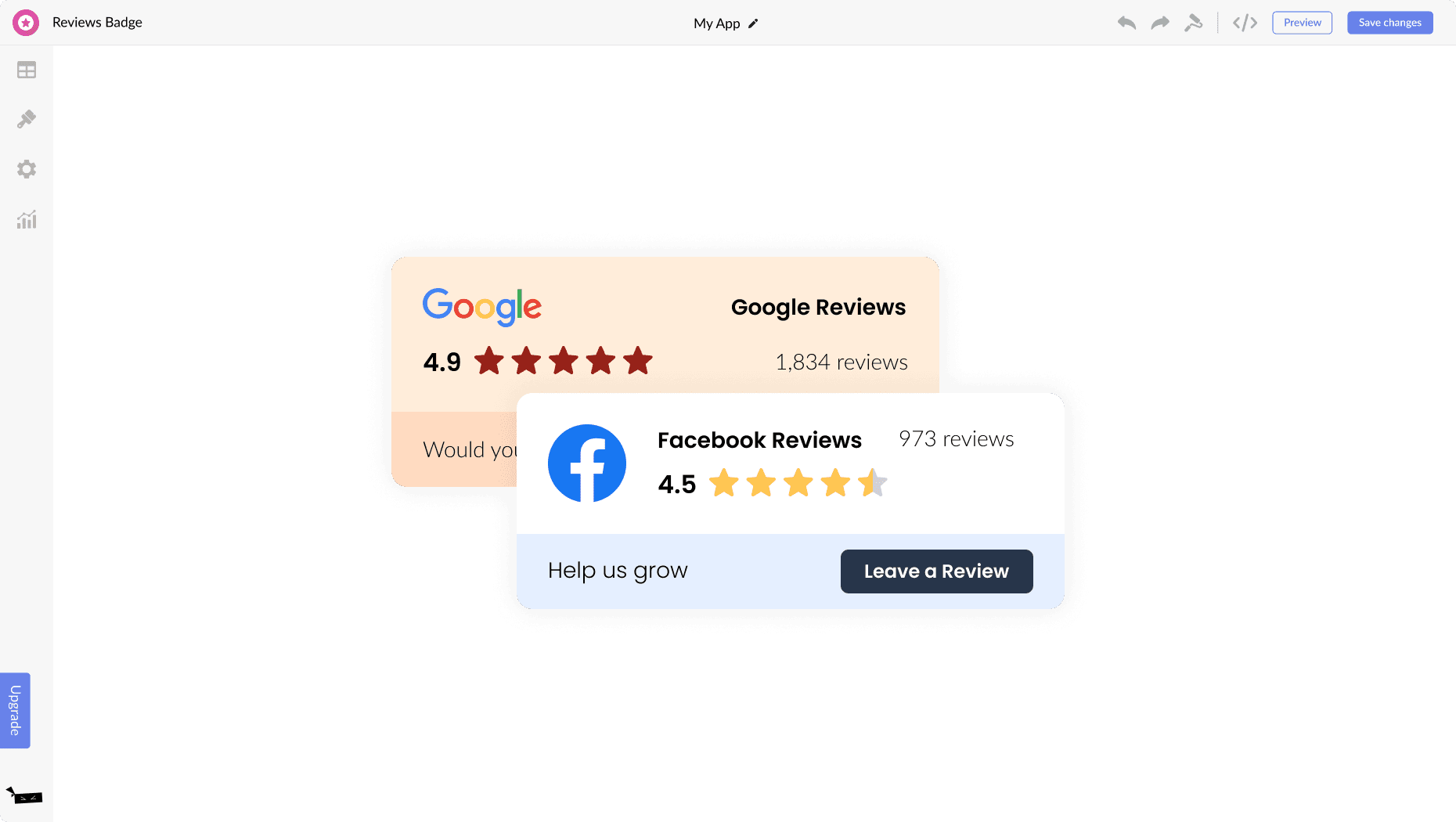 Reviews Badge for Unbounce