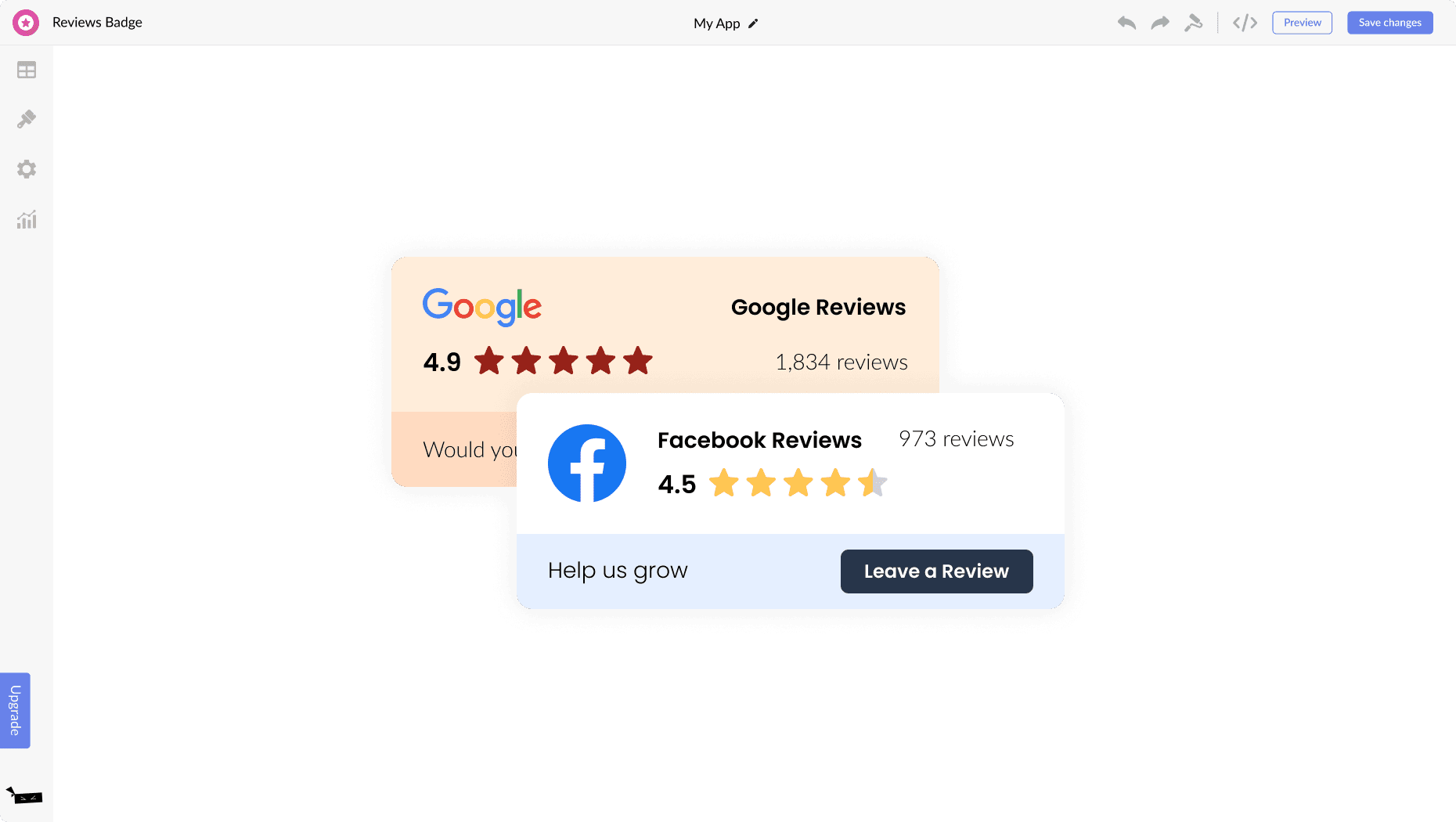 Reviews Badge for Slides Site Generator