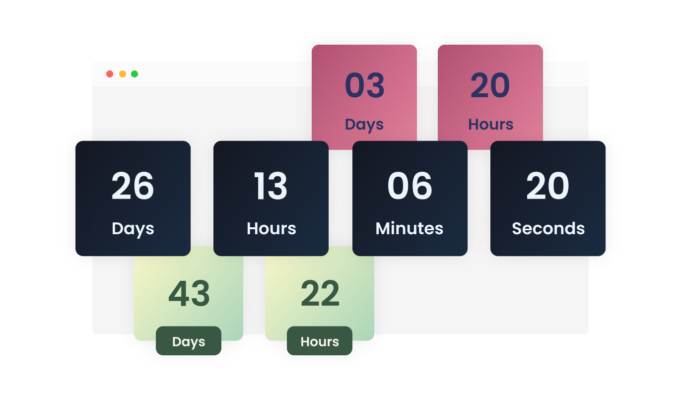 Countdown - Variety of Countdown Design Skins on HostGator Website Builder