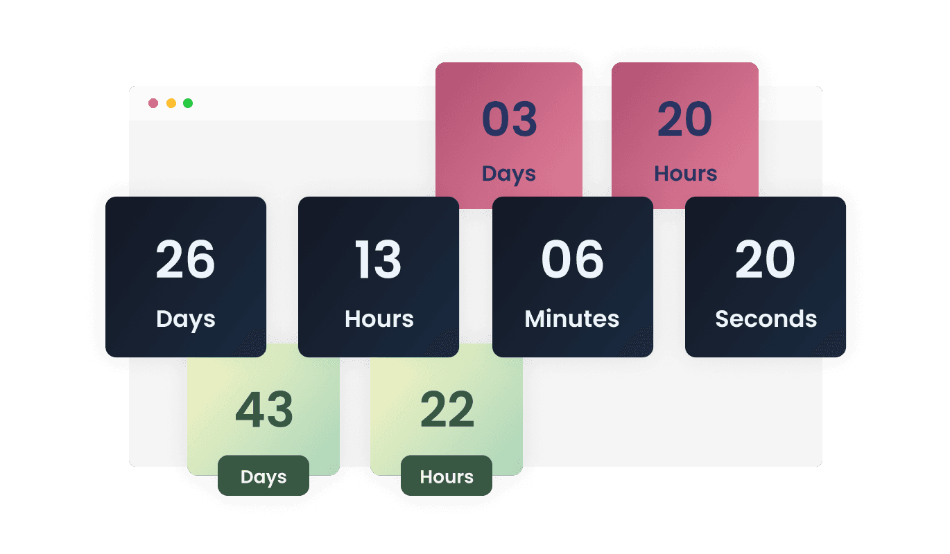 Countdown - An array of Design Options for Tailor Brands Website Builder Countdown