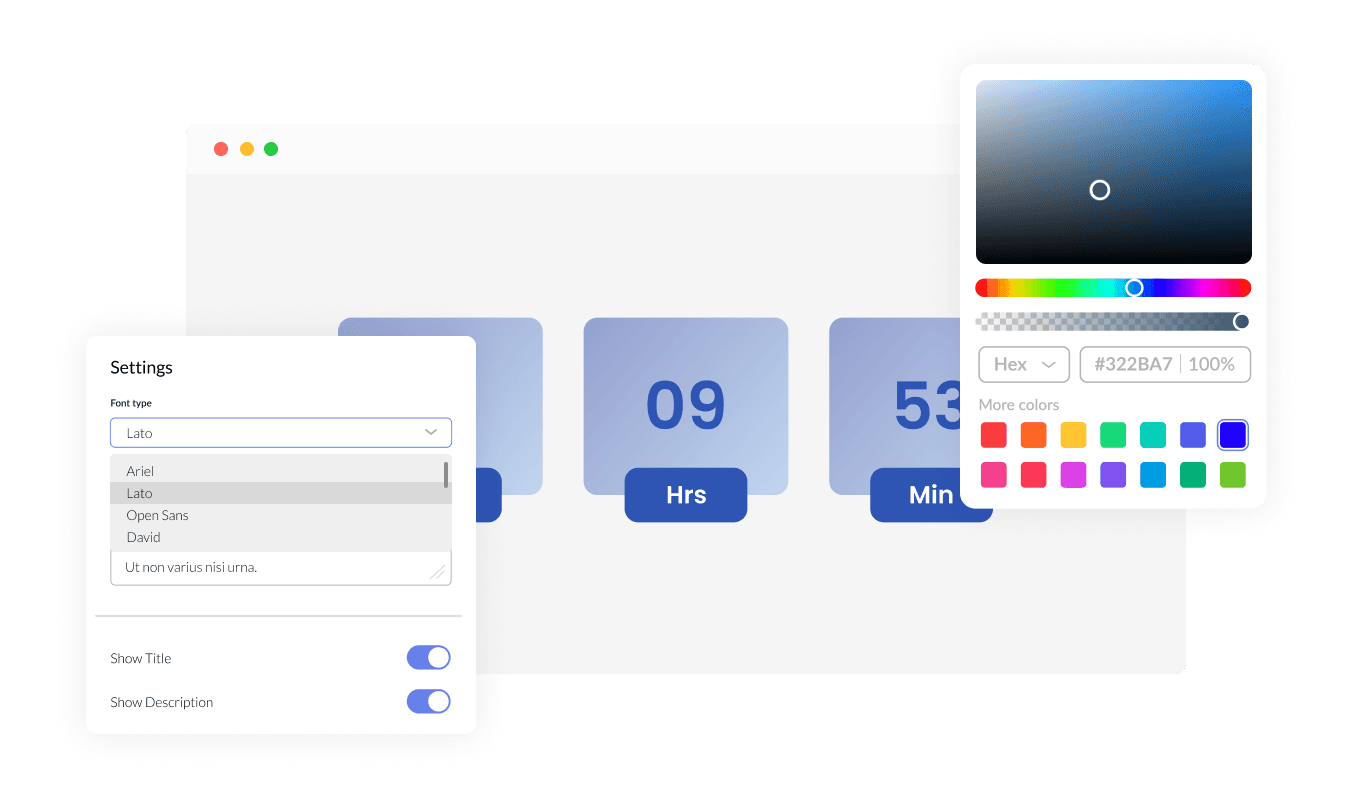 Countdown - Webflow Countdown: Endless Color and Font Choices