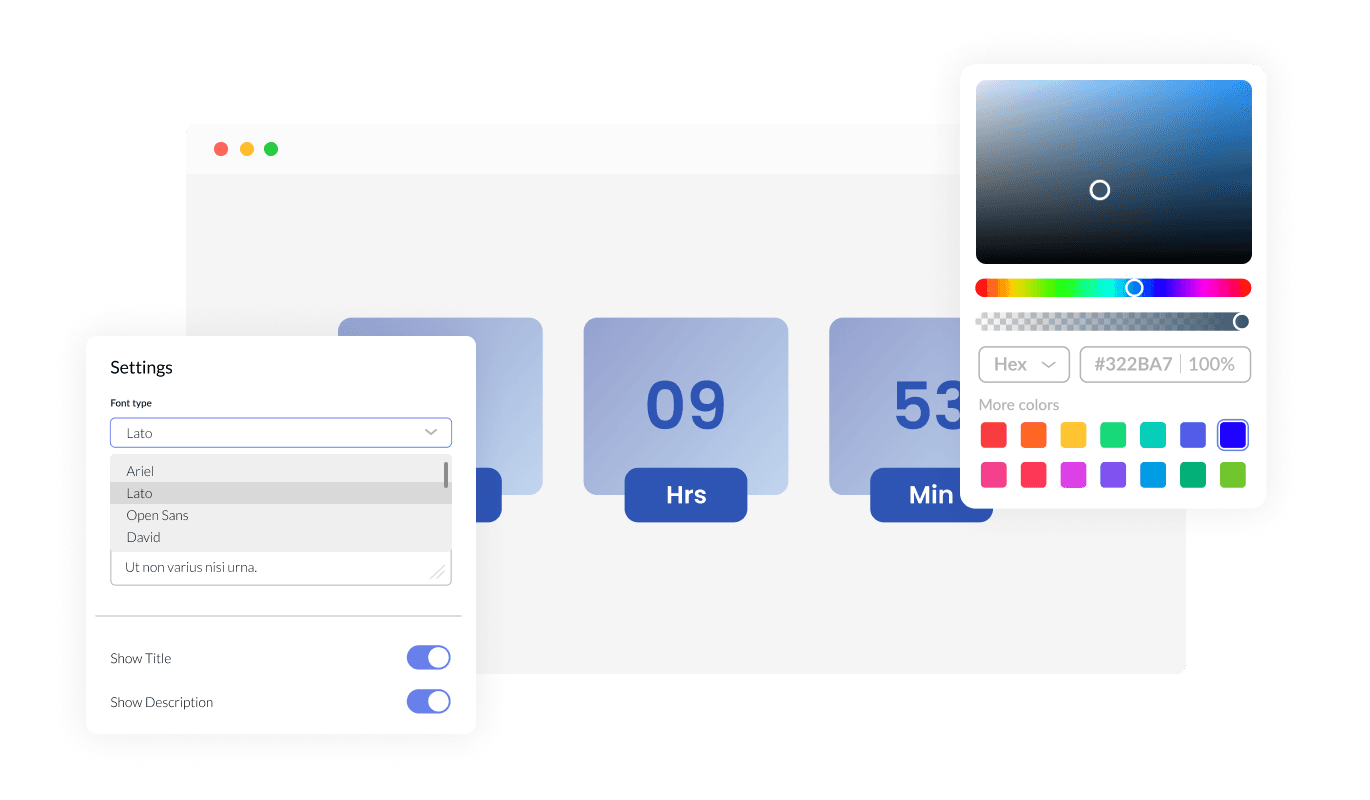 Countdown - Modify Countdown Colors and Fonts for Zenfolio