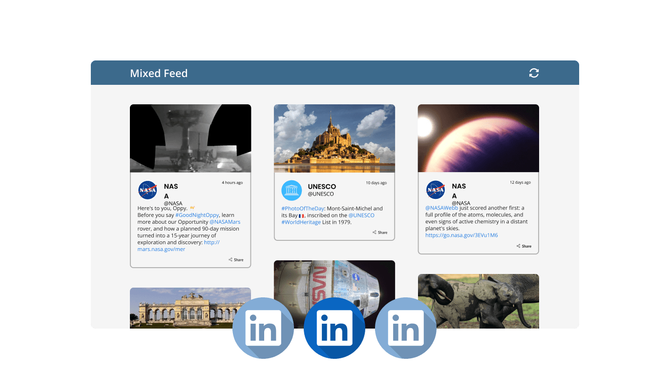 Linkedin Feed - Multiple Feed Types