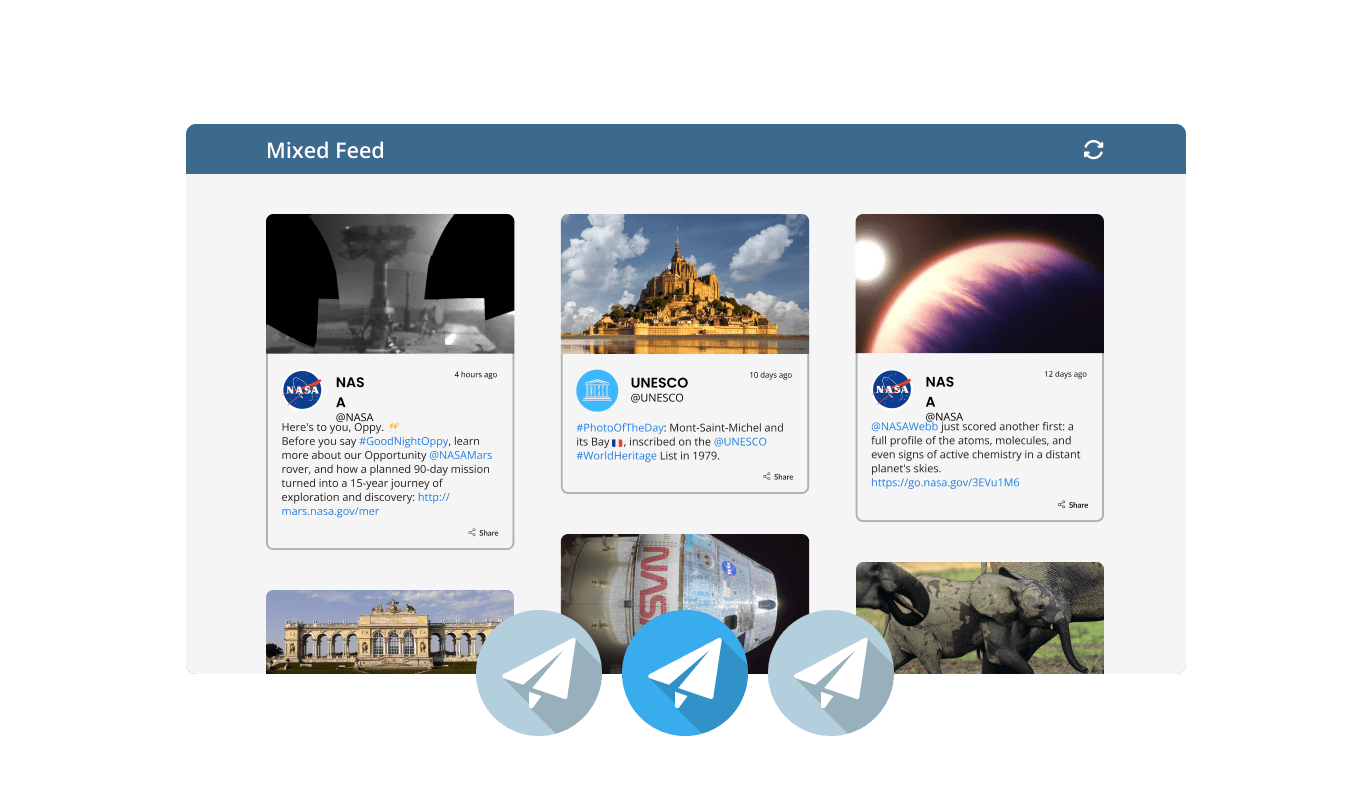 Telegram Chanel Feed - Multiple Feed Types