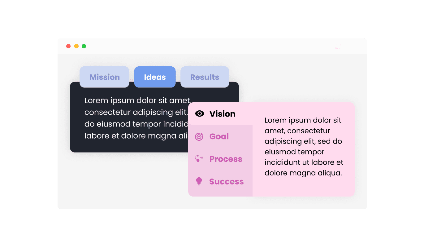 Tabs - Versatile Layout Options with Horizontal and Vertical Tabs