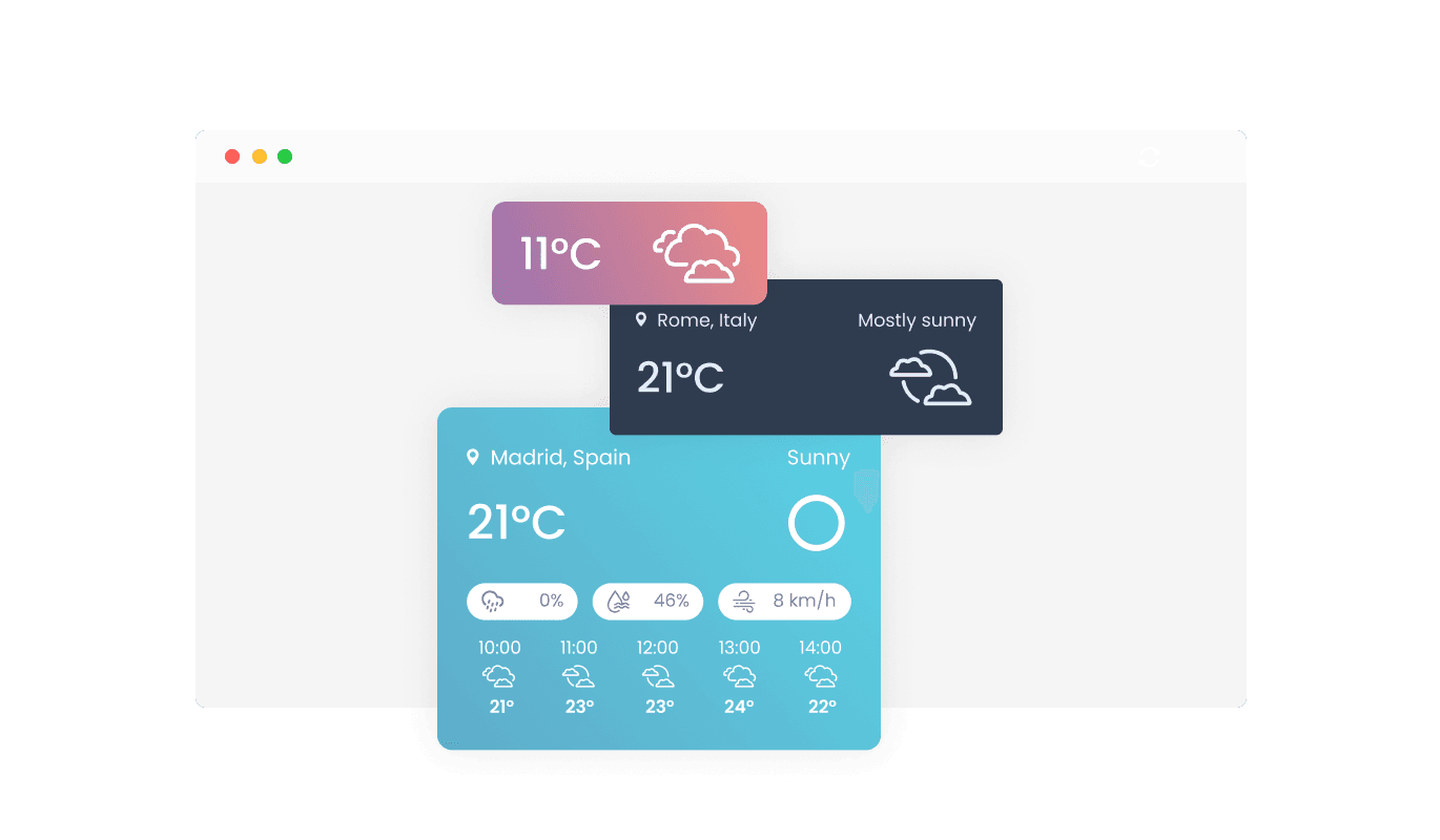 Live Weather Forecast - Tailor Brands Website Builder Live weather forecast widget Multiple Layouts