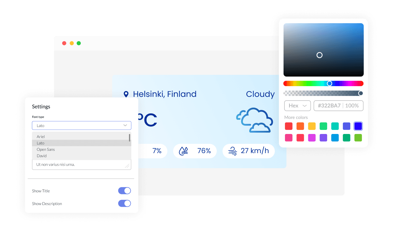 Live Weather Forecast - Customizable Live weather forecast integration Design