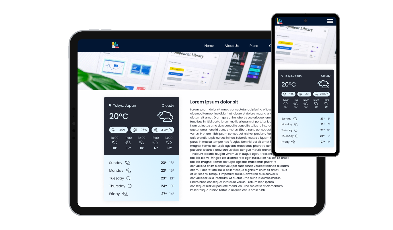Live Weather Forecast - Responsive Commerce Vision weather widget Design