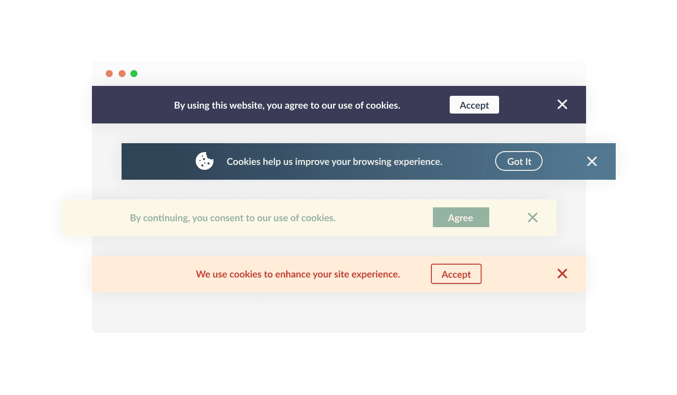 Cookies Consent Bar - Assorted Stunning Consent Bar Designs