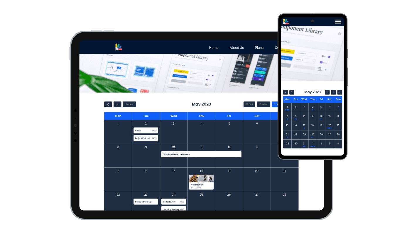 Calendar - Optimized for All Devices: The Responsive Avada Calendar plugin