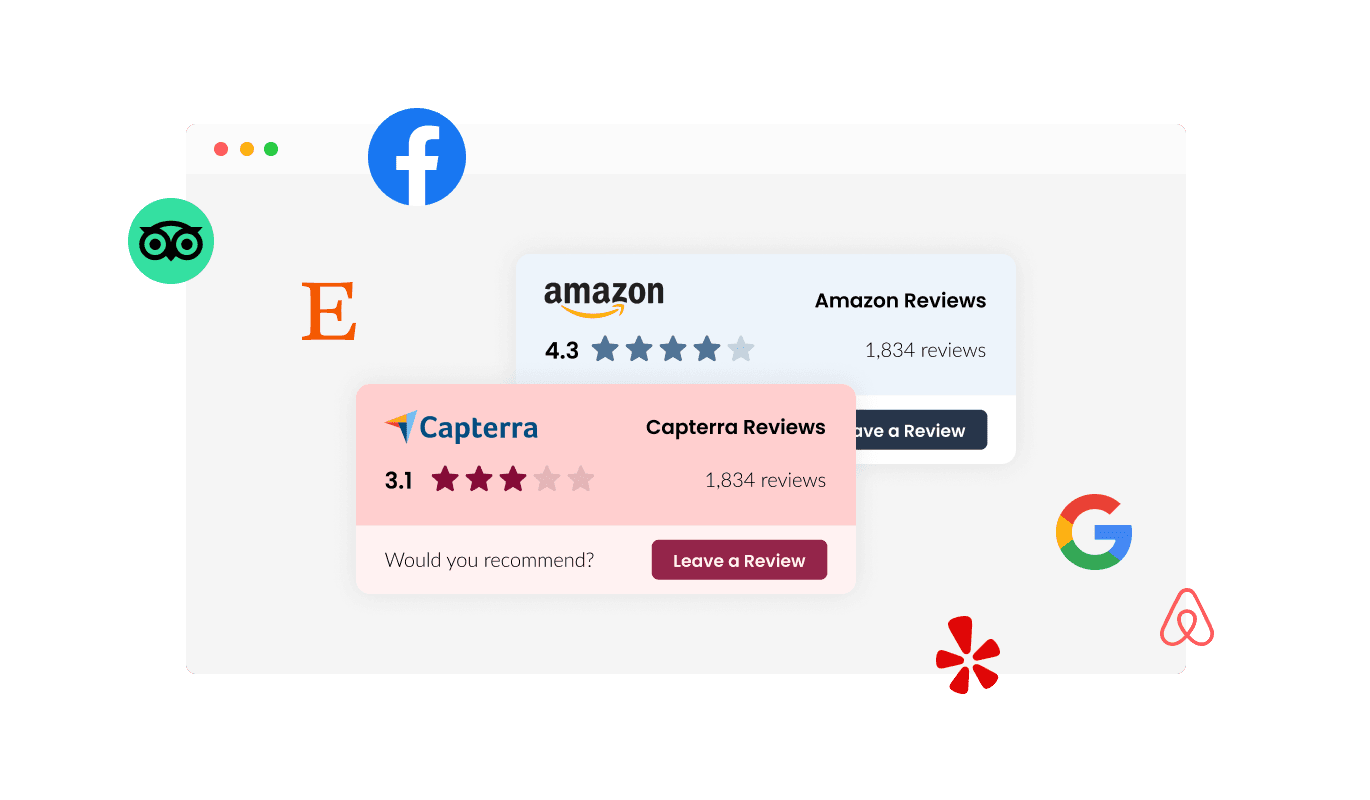 Reviews Badge - Diverse Review Platforms