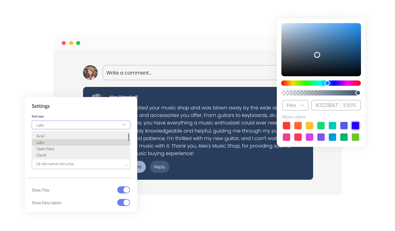 Comments - Customize Freely with Landingi Comments integration