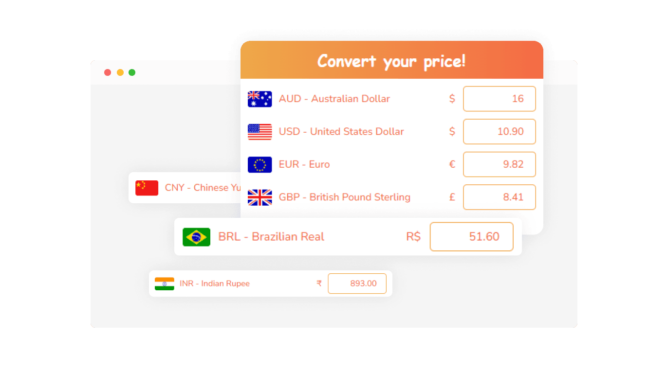 Currency Converter - Display Multiple Currencies on you DoodleKit website