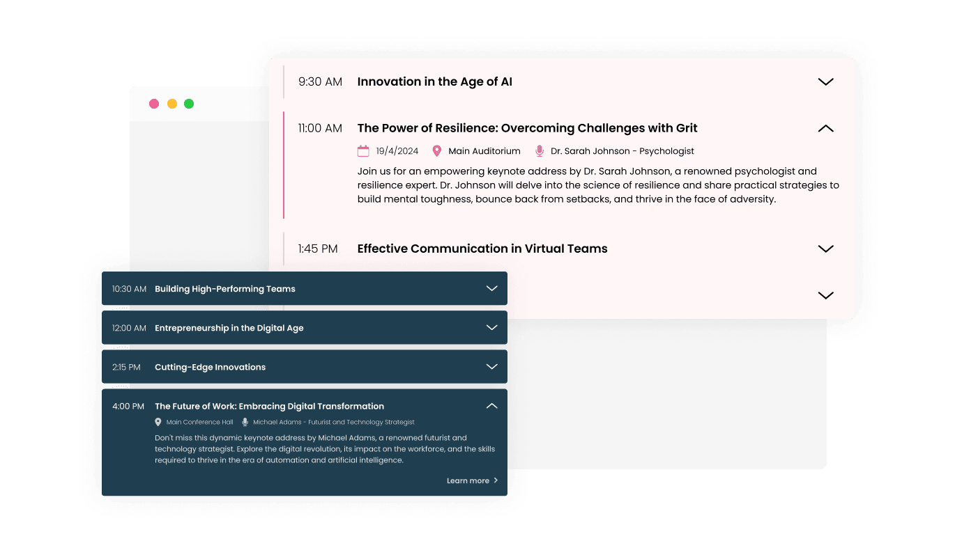 Agenda - Multiple Agenda Layouts