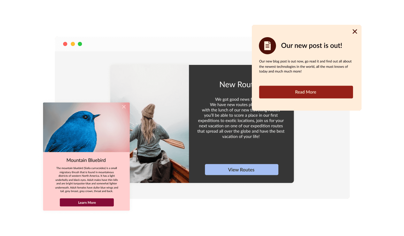 Corner Pop-up - Multiple Carrd Floating Corner Pop-up Layouts