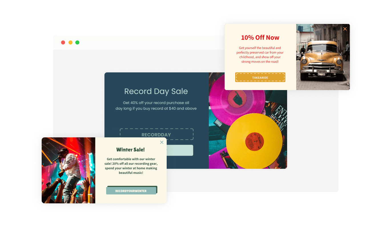 Corner Coupon Pop-up - Selection of Appealing Themes