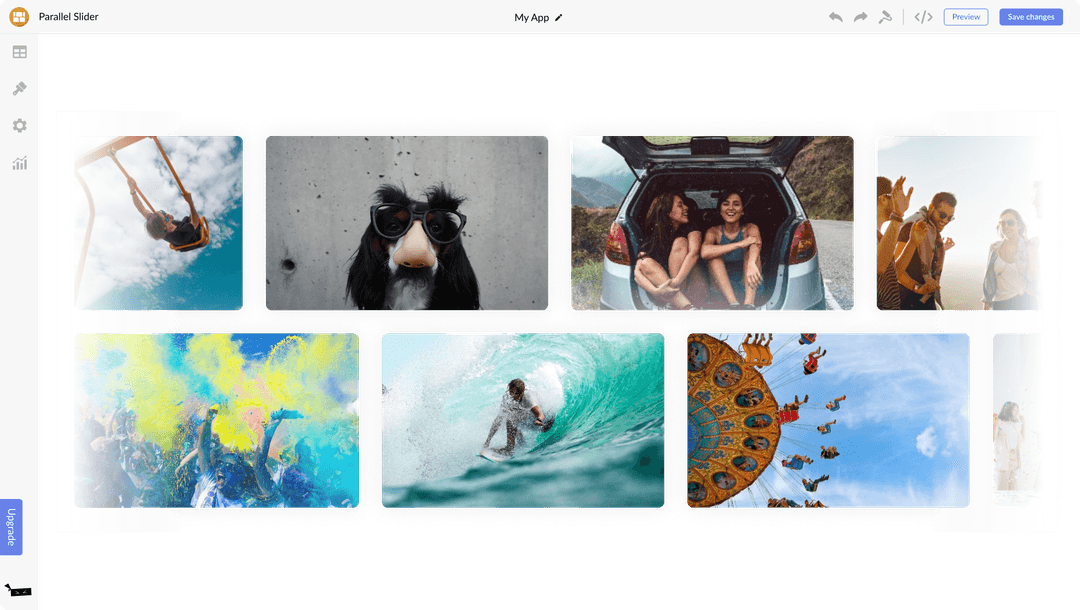 Multi Rows image Slider for W3Schools Spaces
