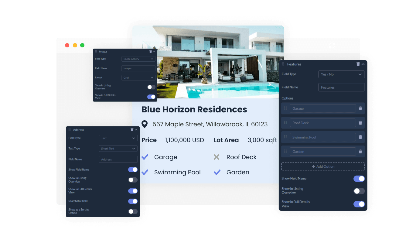 Real Estate Listings - Flexible Custom Fields