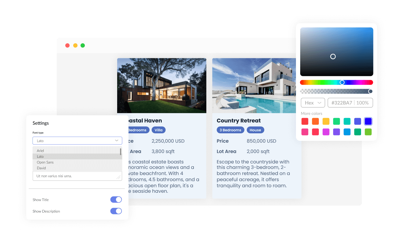 Real Estate Listings - Fully customizable Joomla Real estate listings design