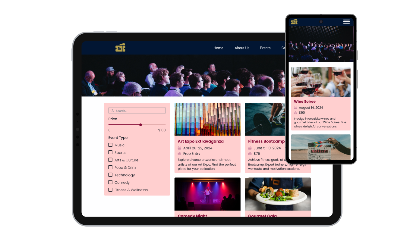 Event Listings - Perfectly Responsive Commerce Vision Events Board