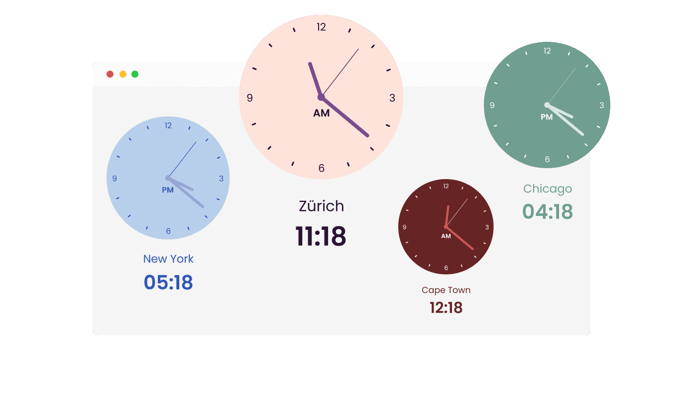 World Clock - Select from Multiple design skins