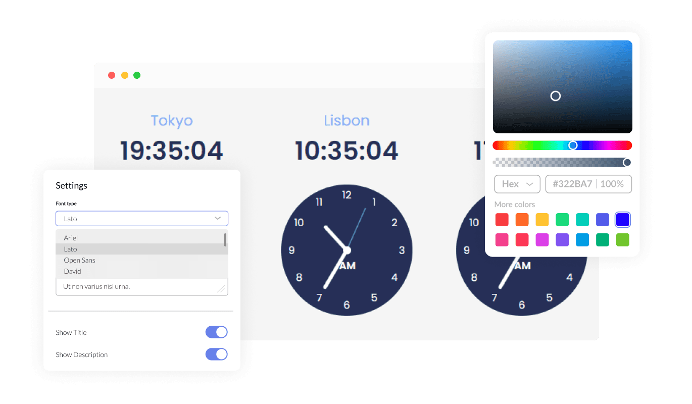 World Clock - Fully Customizable World Clock widget