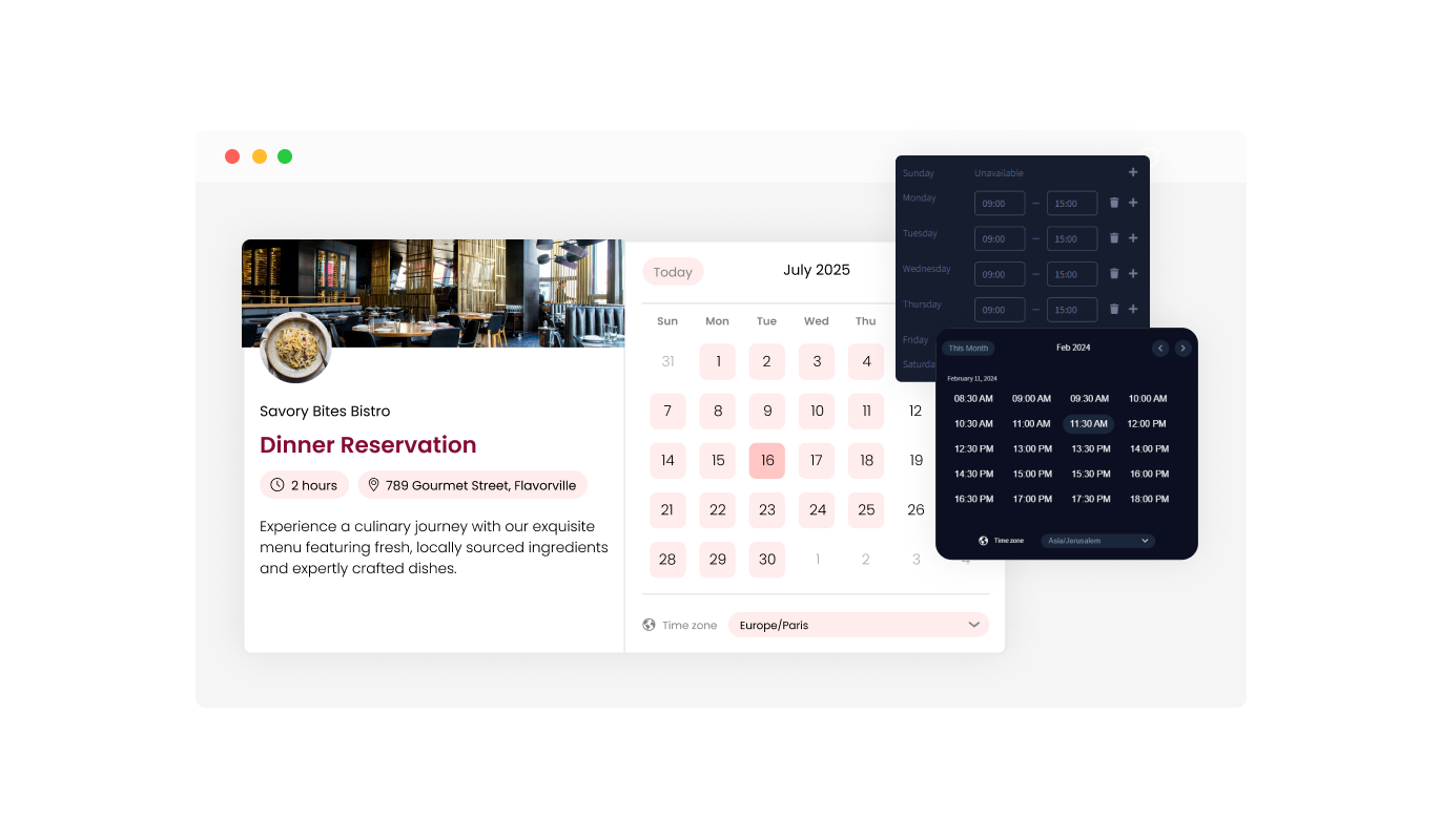 Booking - Smart Scheduling with SiteJet Booking integration