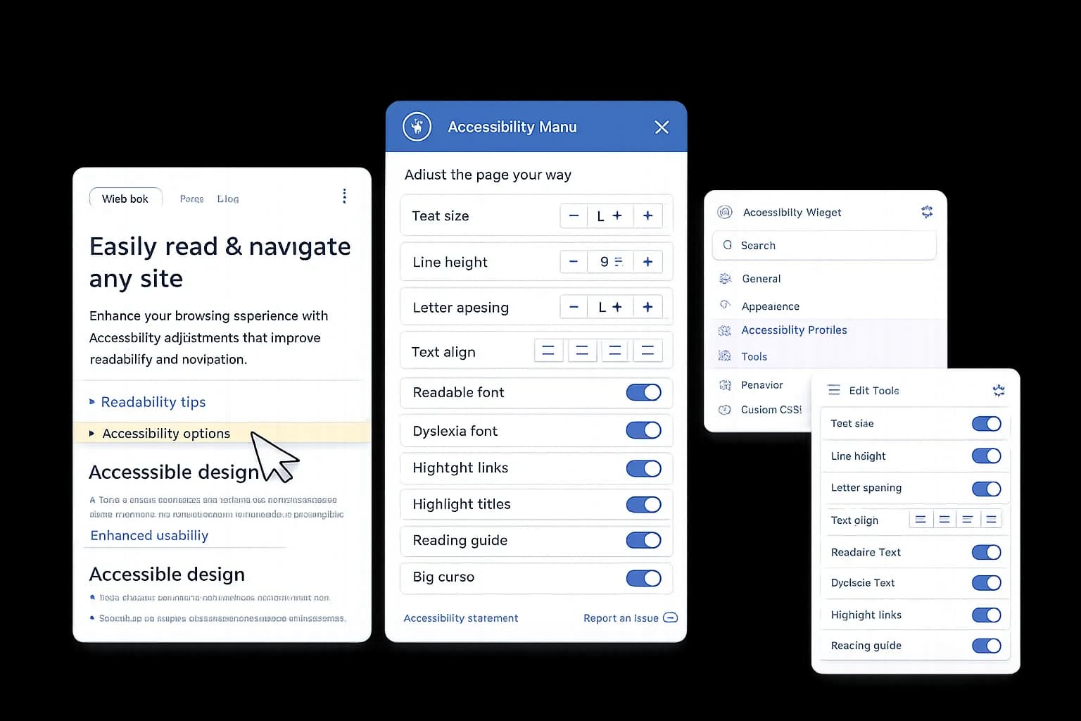 Accessibility - Text, Reading, and Navigation Adjustments