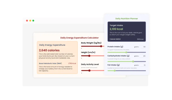 TDEE Calculator - Ready-Made Design Skins for the TDEE Calculator