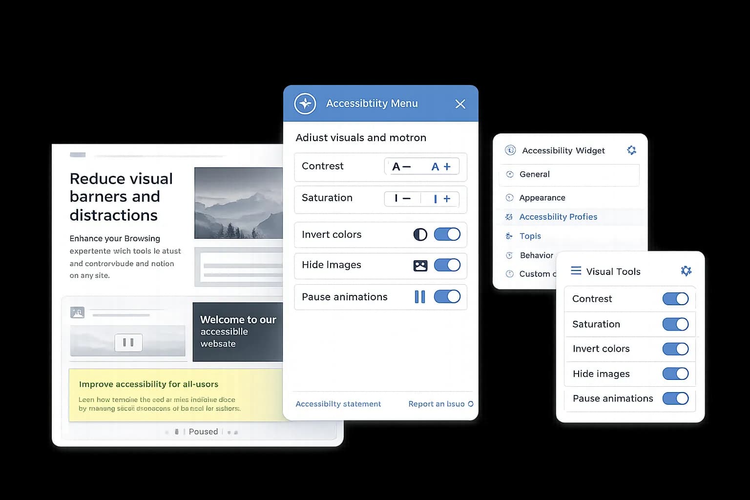 Accessibility - Visual and Motion Controls in the Accessibility Widget