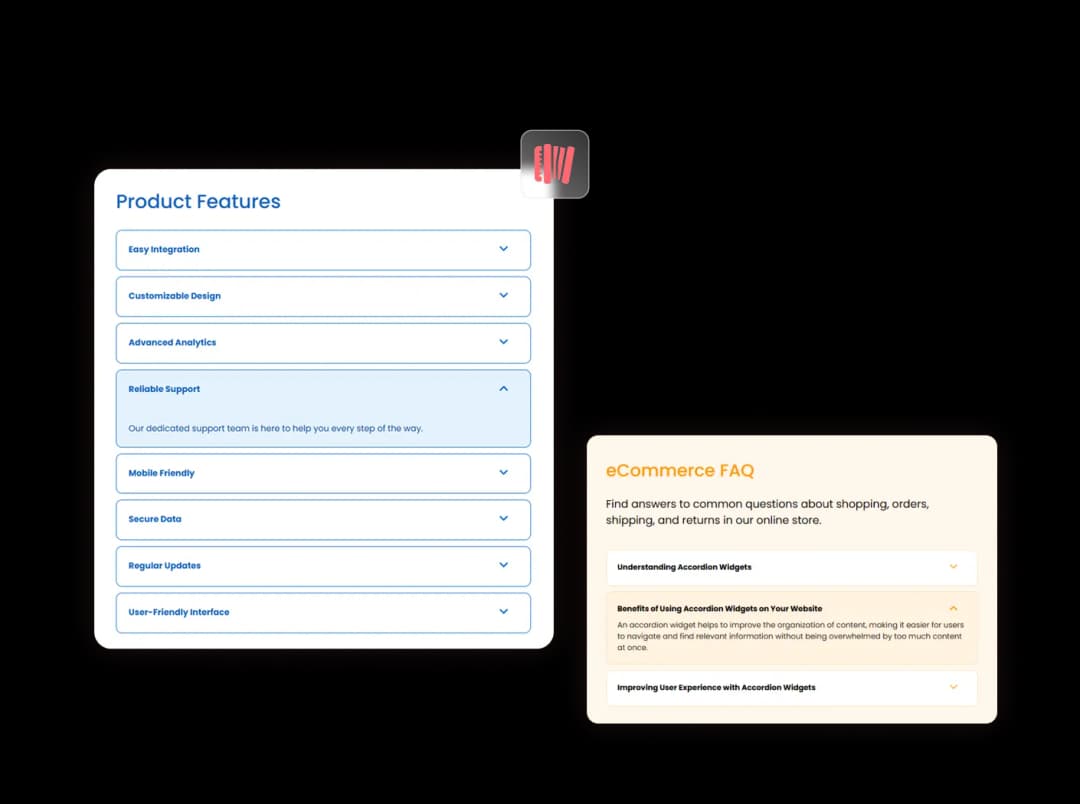 Accordion widget preview