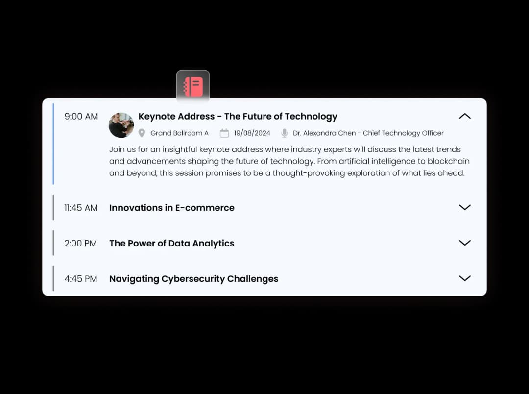 Agenda widget preview