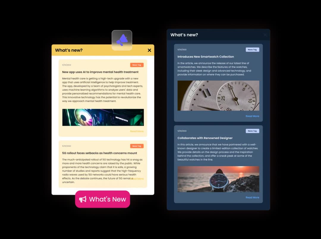 Announcements widget preview