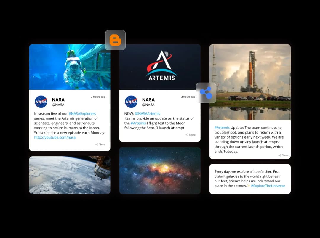 Blogger Feed widget preview