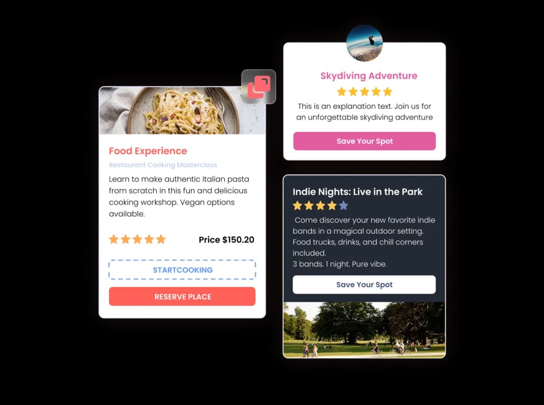 Card Builder widget preview