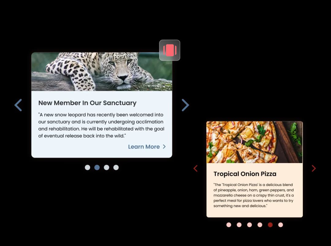 Card Carousel widget preview